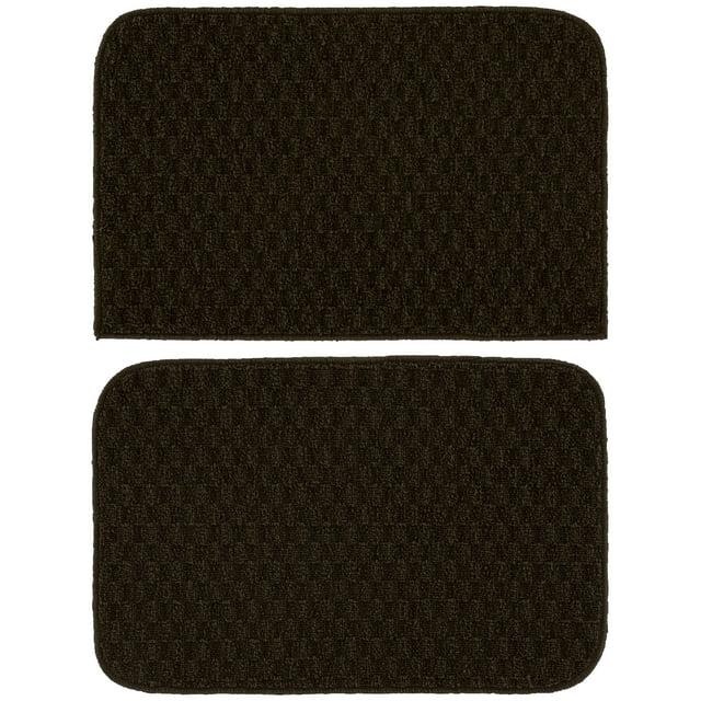 Garland Rug Town Square Mocha Kitchen Rug Set, 2 Piece Sliced Set (18"x28" Sliced, and 18"x28")