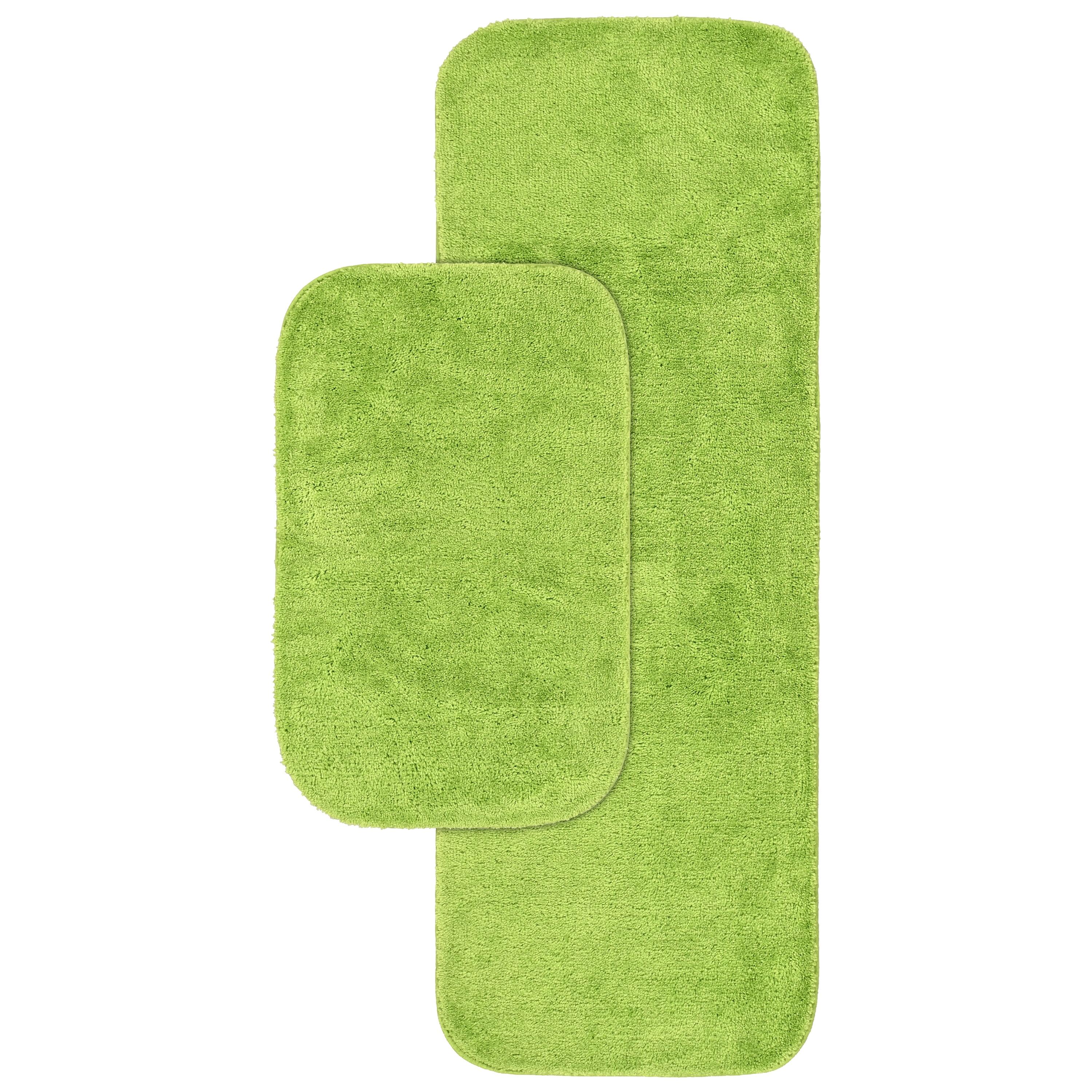 2pc Traditional Nylon Washable Bathroom Rug Set Lime - Garland Rug: Machine Made, Tufted, Latex Backing