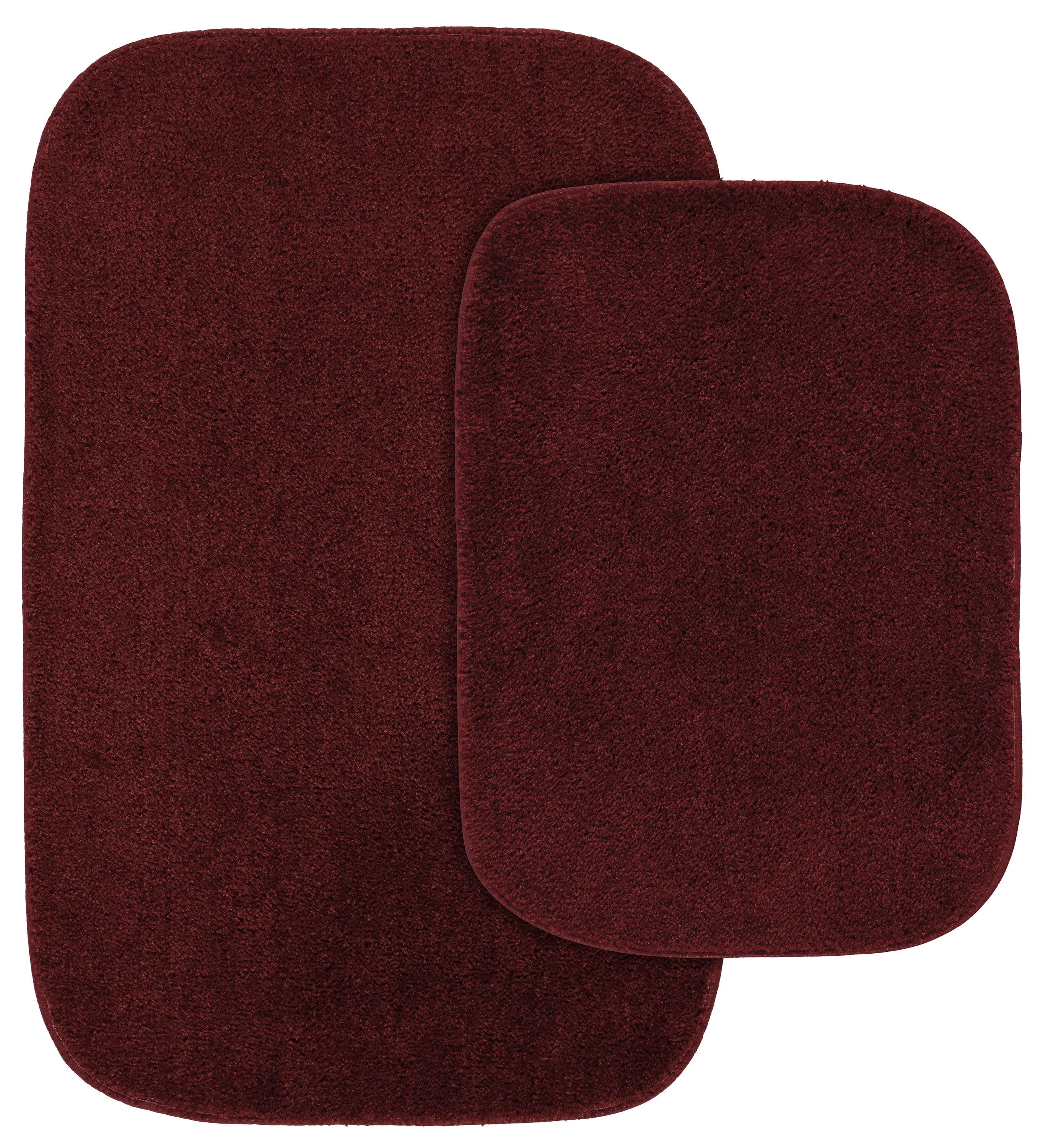 2pc Traditional Washable Nylon Bath Rug Set Red - Garland: Machine Made, Latex Backing, Tufted Texture