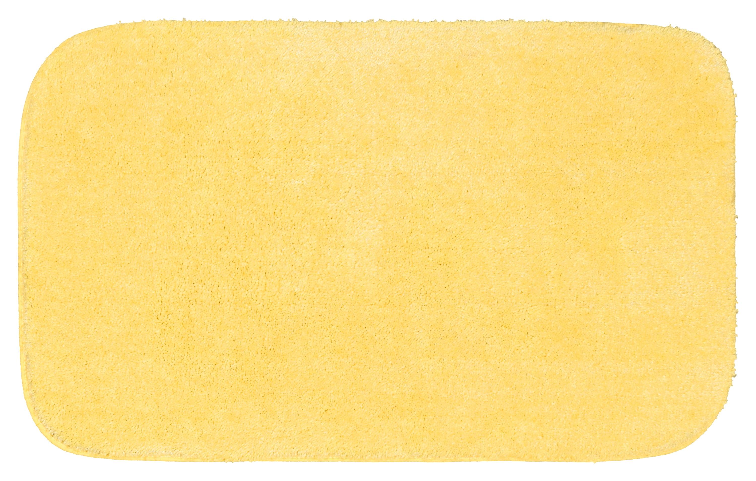 Garland Rug 24"x40" Traditional Plush Nylon Washable Bath Rug Yellow : Microfiber, Machine Washable, Non-Slip Backing