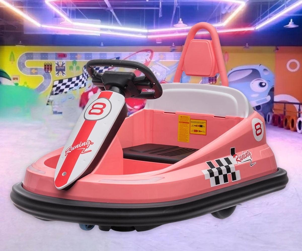 CIPACHO 6V Kids Ride-On Bumper Car with 360° Spinning and Dual Motors, Bumper Cars for Toddlers 2-5, Pink