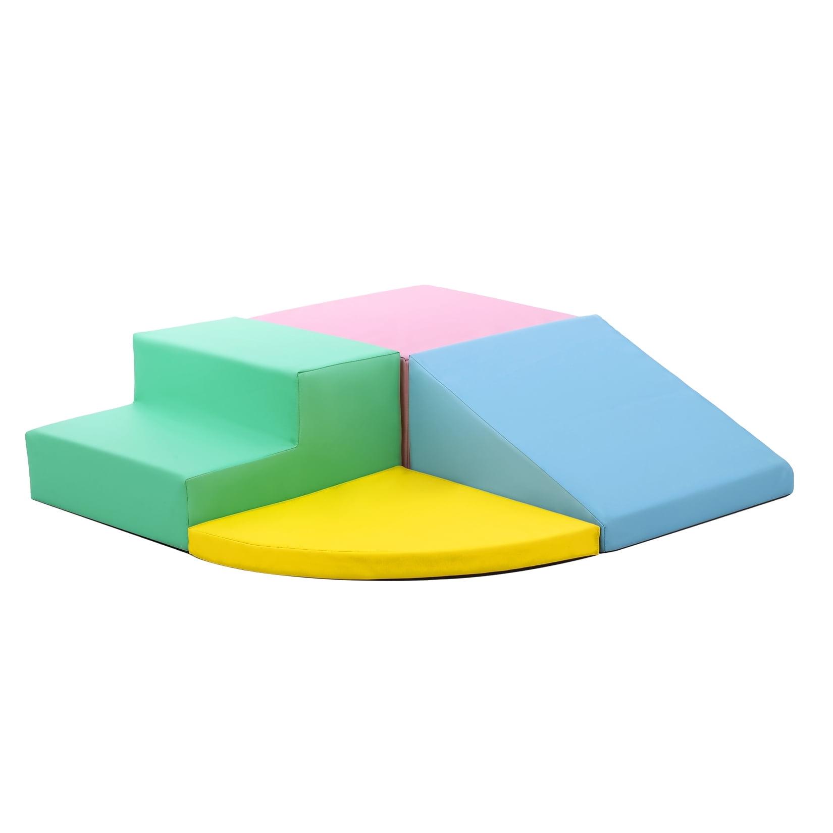 4 Pieces Soft Play Climbing for Toddlers ¨C Indoor Foam Climber Playset for Crawling, pink