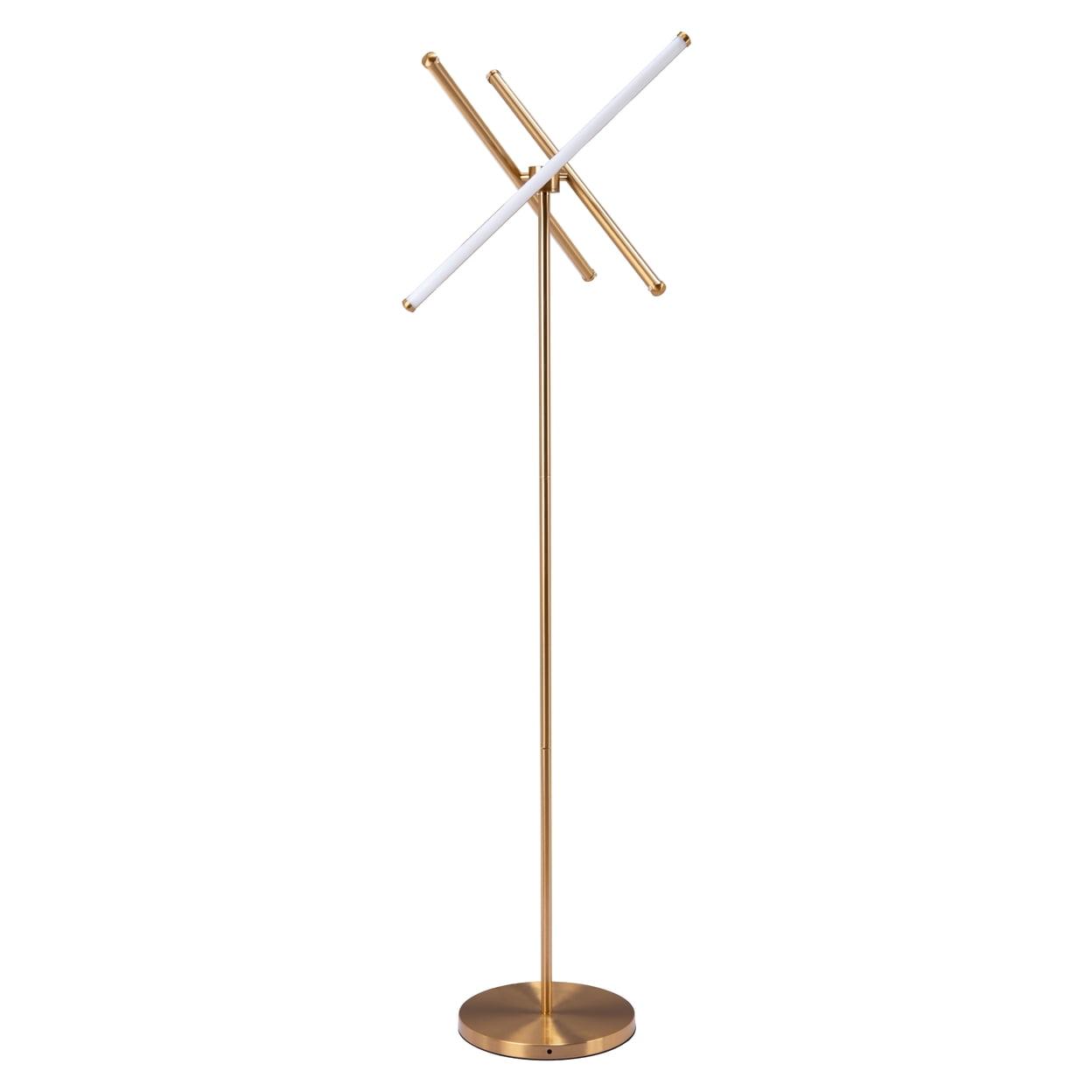 Adjustable Garza 65'' Gold and White Contemporary Floor Lamp