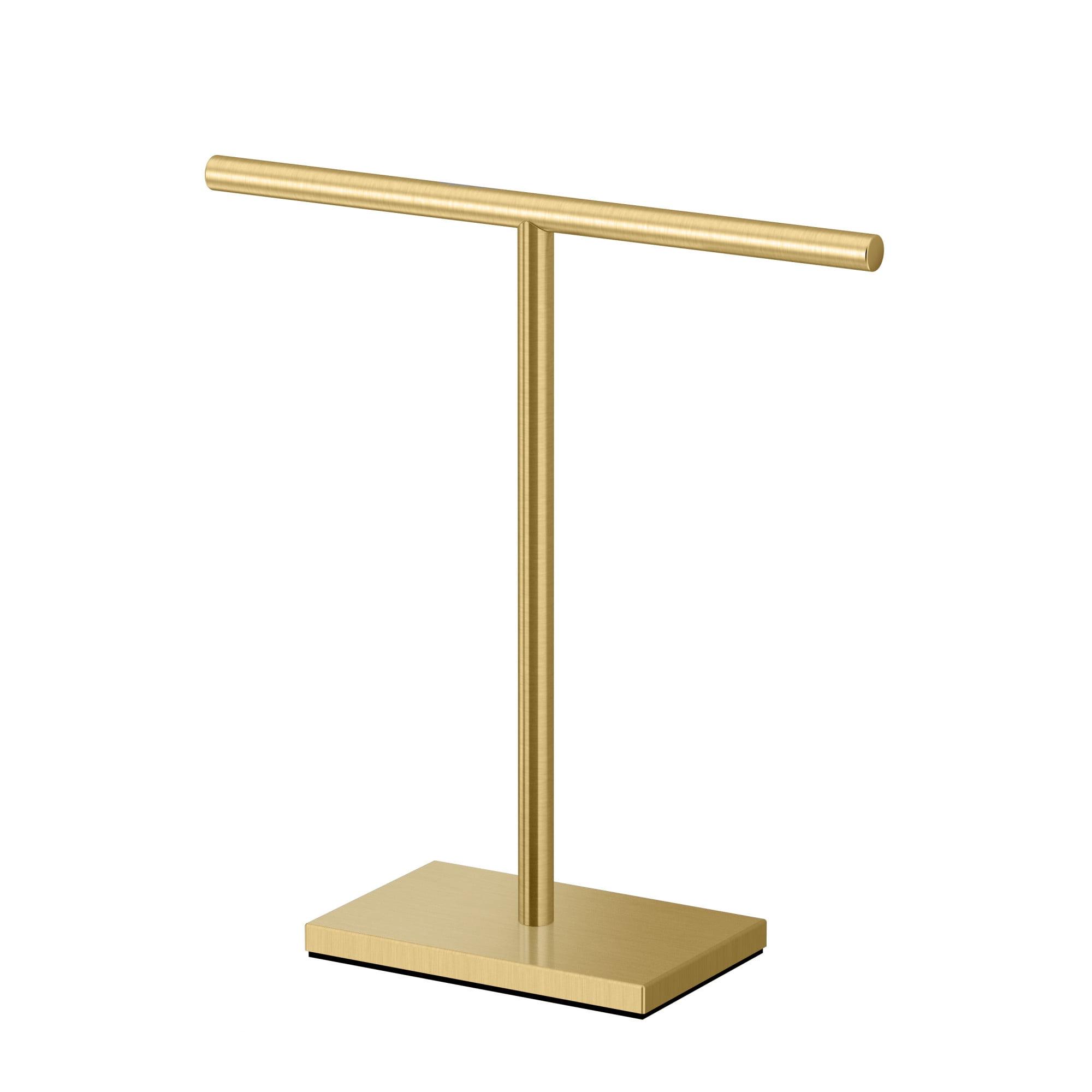 Brushed Brass Freestanding T-Style Countertop Towel Holder