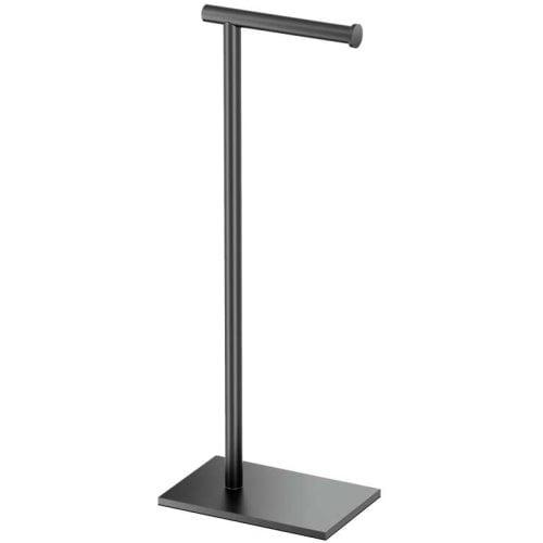 Latitude II Matte Black Freestanding Toilet Paper Holder