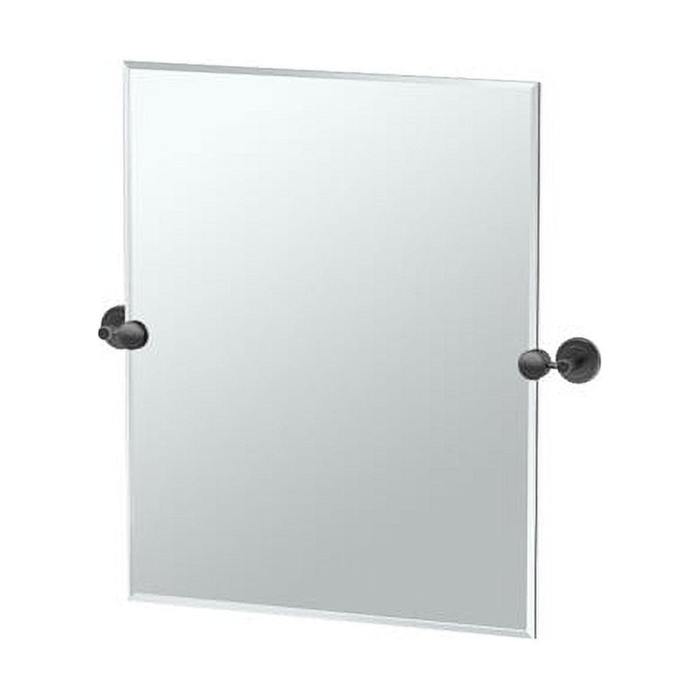 Latitude II Wall Mounted Frameless Beveled Rectangle Mirror | Pivoting Bathroom Vanity Wall Mirror
