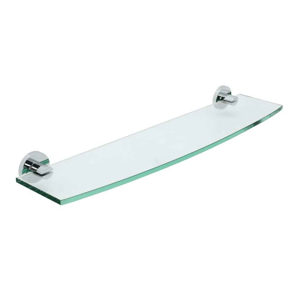 Elegant 20" Curved Glass Shelf in Polished Chrome