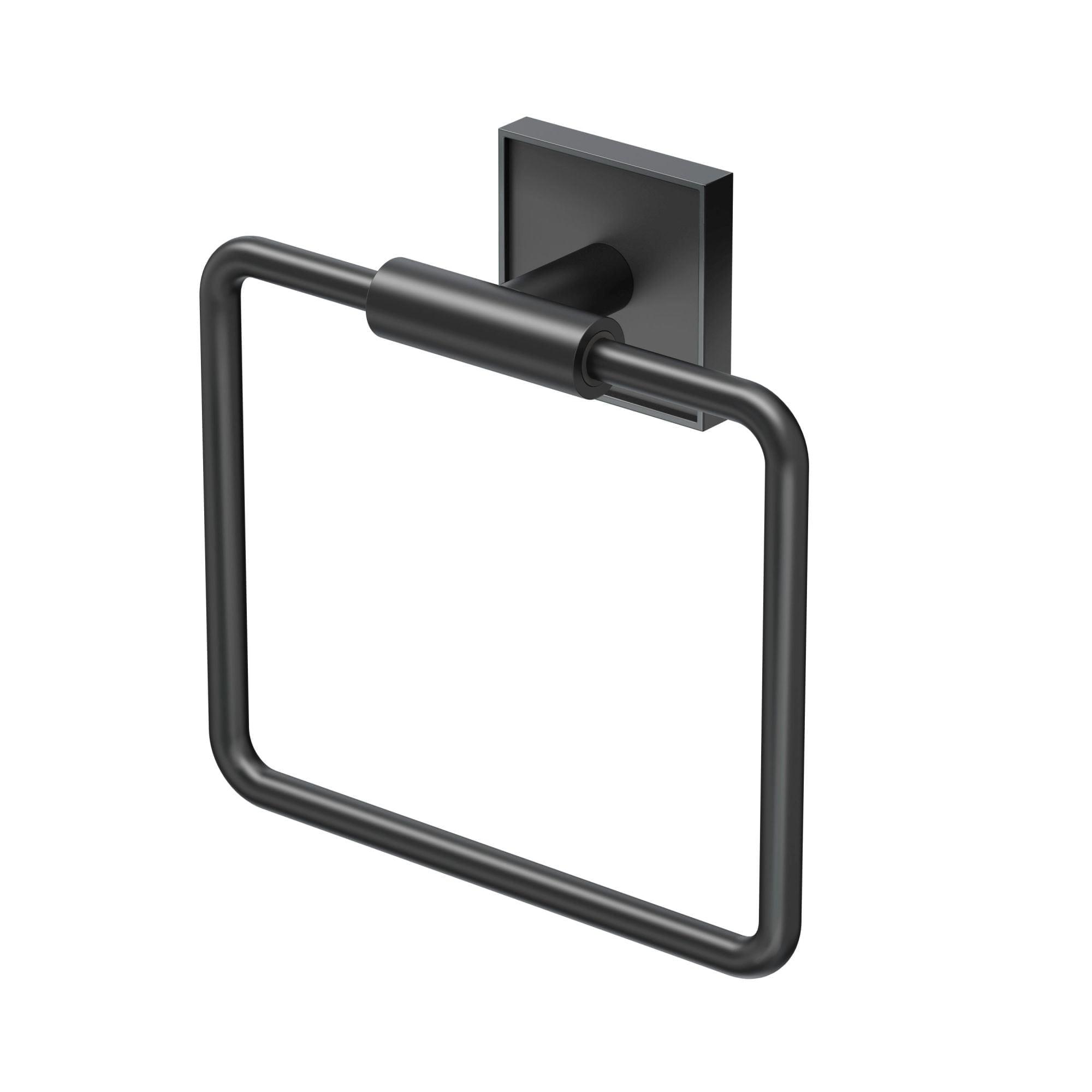 Gatco Mode Towel Ring | Wall Mounted 5.75" W Square Shape Towel Holder for Bathroom, Kitchen 5612MX