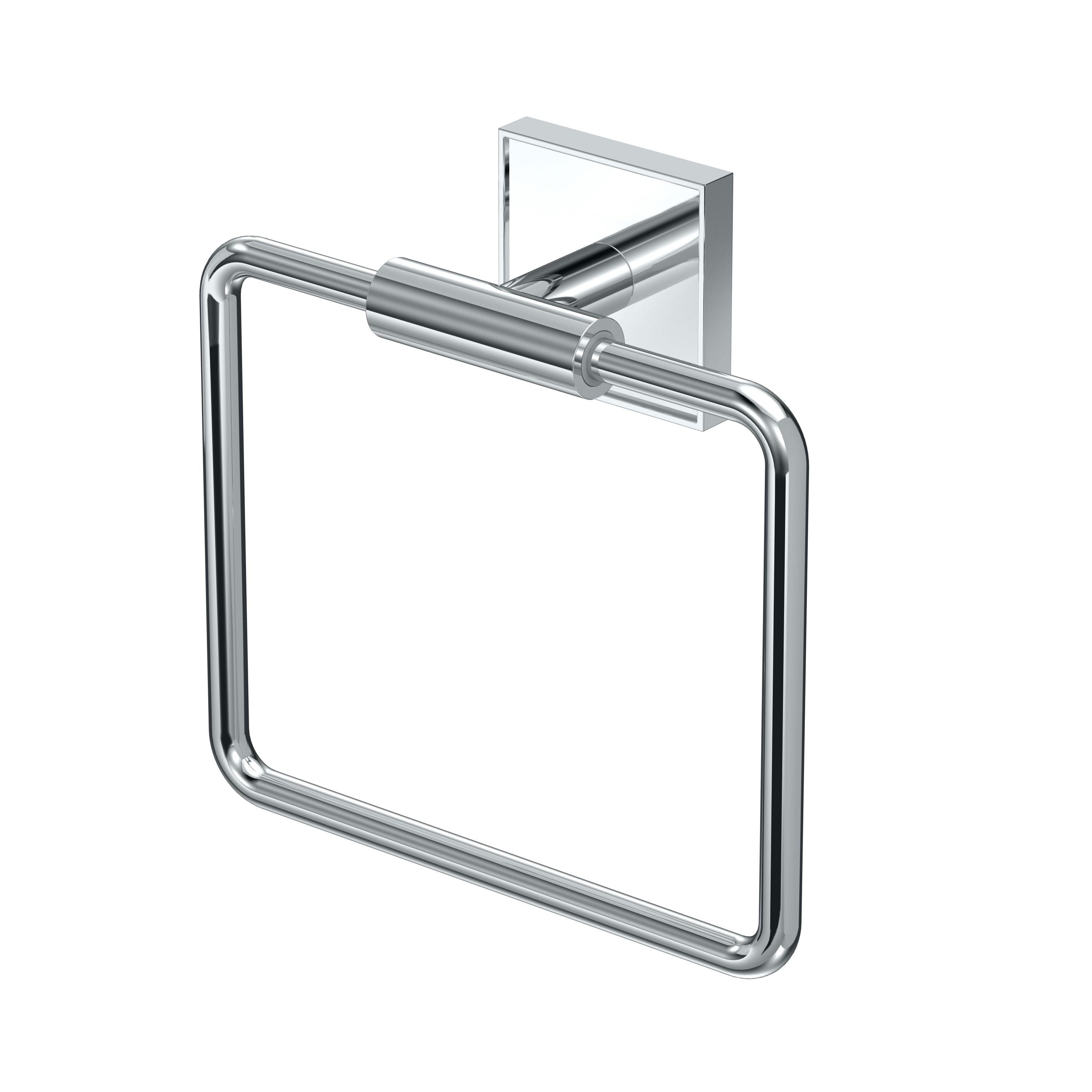 Gatco Mode Towel Ring | Wall Mounted 5.75" W Square Shape Towel Holder for Bathroom, Kitchen 5612