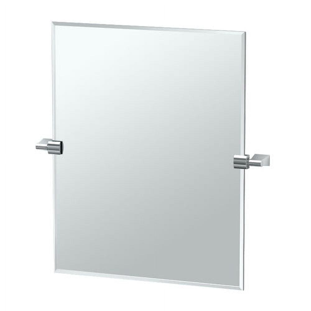 24" Chrome Frameless Rectangular Wall Mirror