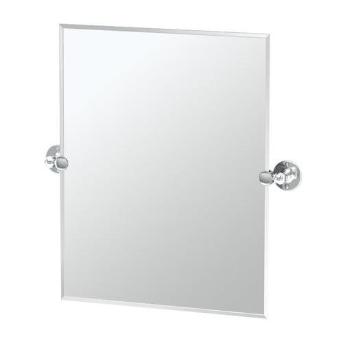 Sleek Chrome Frameless Rectangular Pivot Bathroom Vanity Mirror