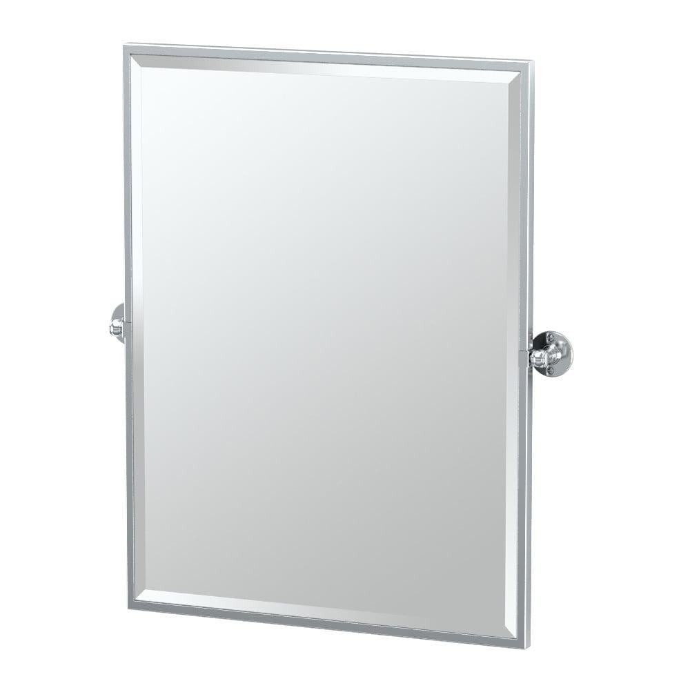 Café Wall Mounted Framed Rectangle Bathroom Vanity Mirror | Pivoting (Tilting) and Beveled Mirror
