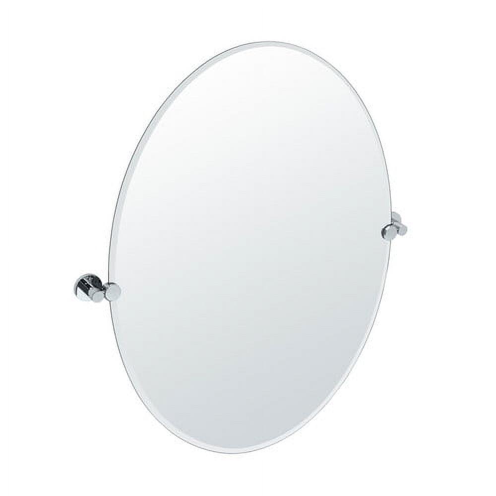 Frameless Chrome Rectangular Bathroom Mirror with Beveled Edges