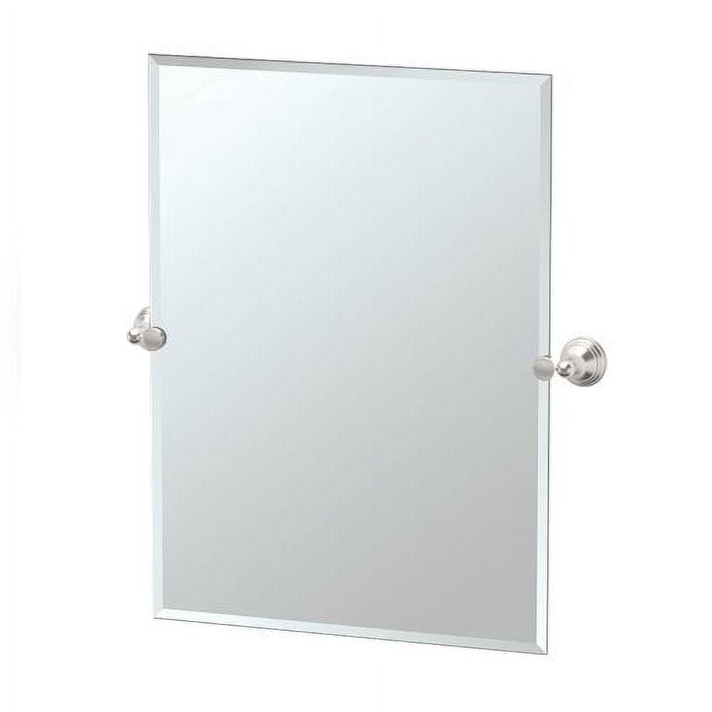 Charlotte Frameless Rectangle Bathroom Vanity Mirror | Pivoting and Beveled Wall Mirror