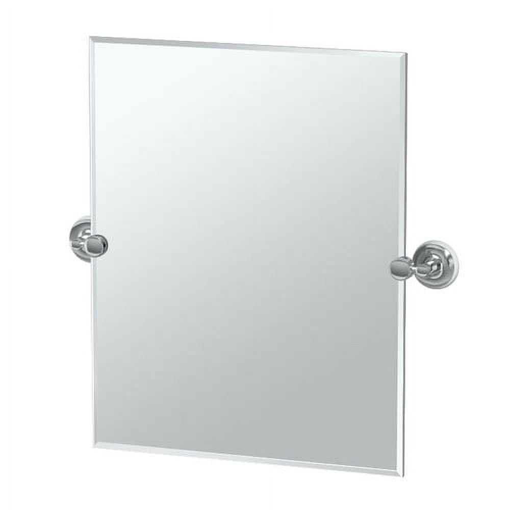 Elegant 24'' Frameless Beveled Glass Vanity Mirror with Chrome Finish