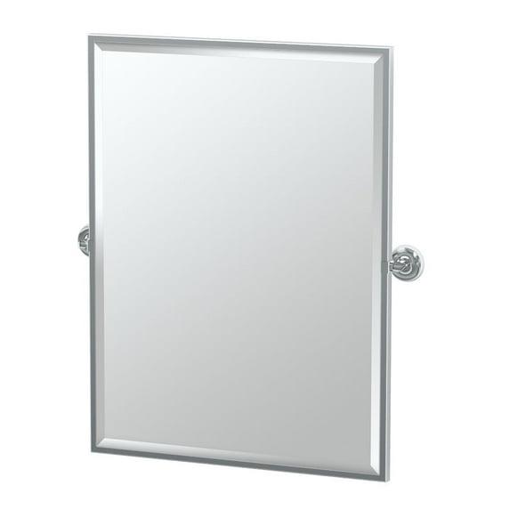 Designer II Wall Mount Framed Rectangle Mirror | Pivoting and Beveled Bathroom Mirror