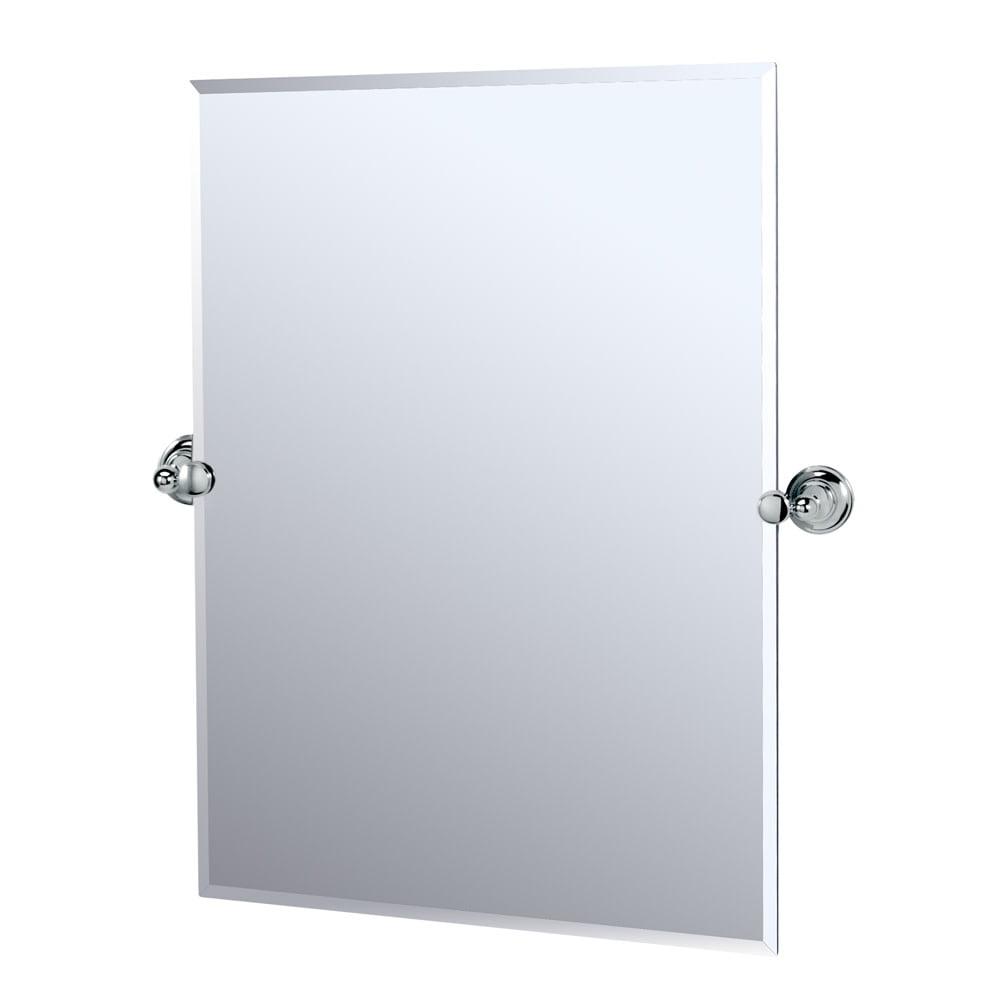 Elegant Full-Length 31.5"H Rectangular Frameless Vanity Mirror with Polished Chrome Finish