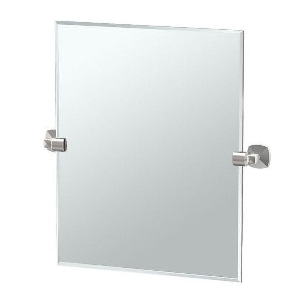 Jewel Frameless Satin Nickel Rectangle Bathroom Vanity Mirror