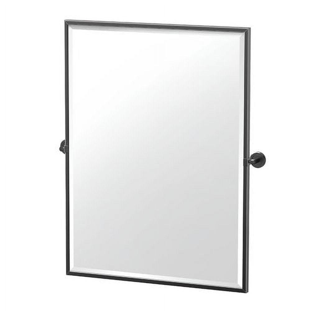 Latitude II Matte Black Metal Framed Bathroom Vanity Mirror 32.5''