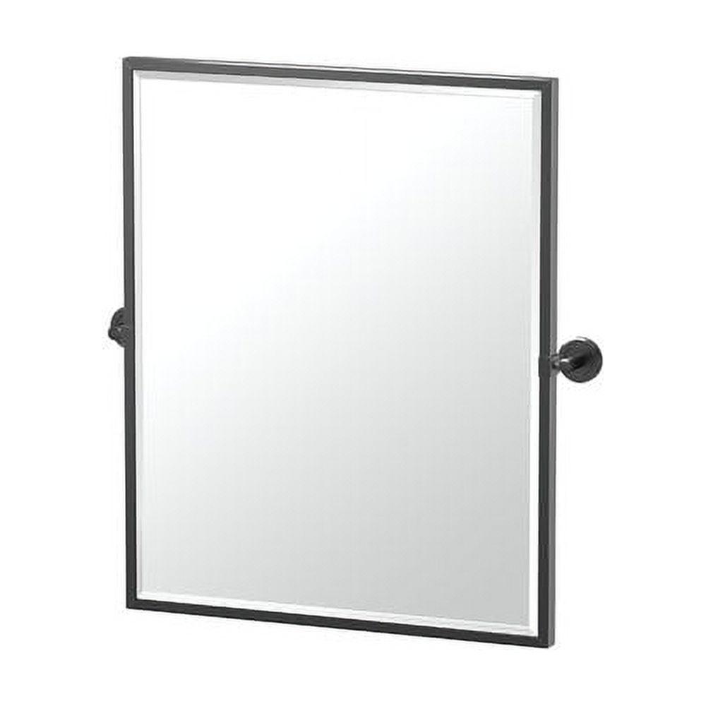 Elegant Latitude II Matte Black Metal Bathroom Vanity Mirror