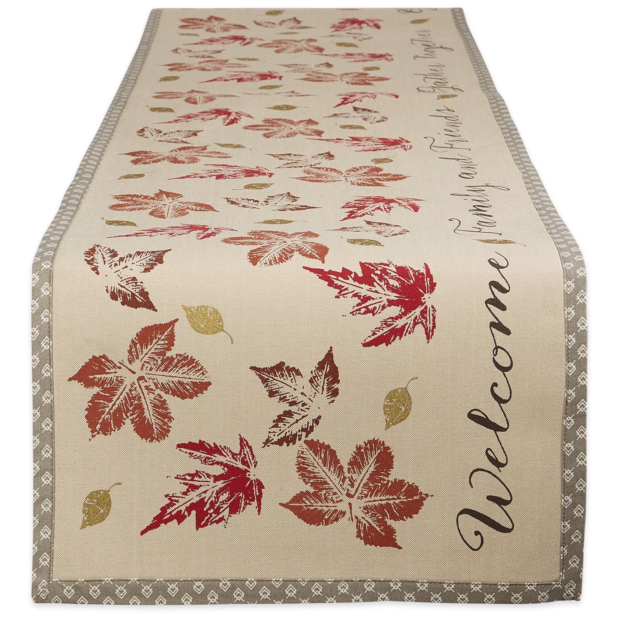 Autumn Leaves Cotton Table Runner 14x108"