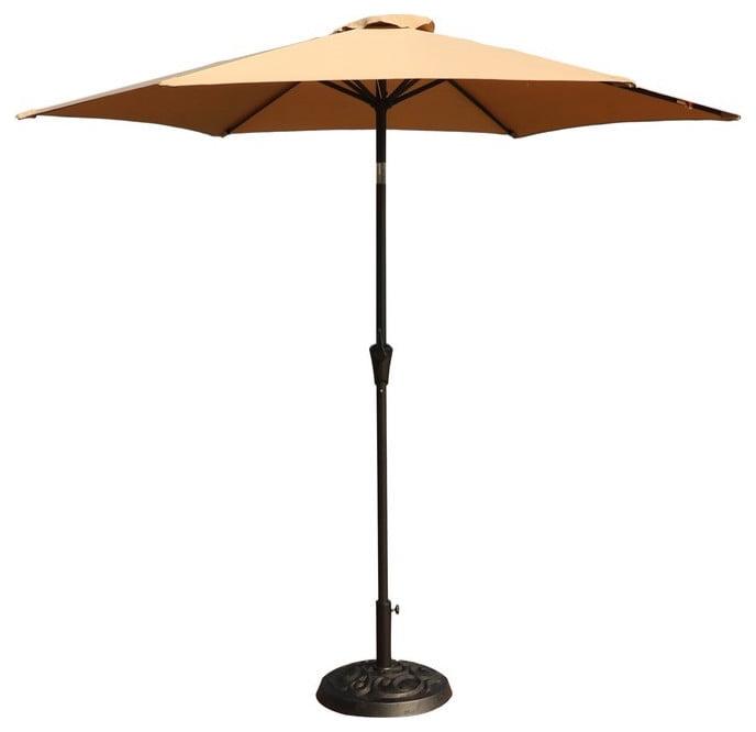 GatherCraft 9 Feet Pole Umbrella with Carry Bag and Base Taupe