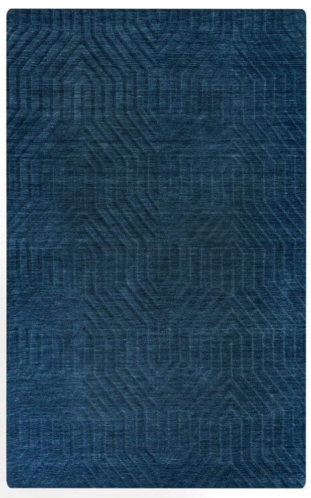 Technique Blue 5' x 8' Hand Loomed Wool Rug