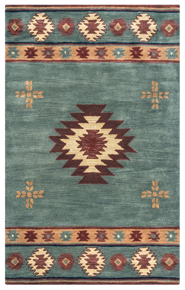 Tyngsborough Southwestern Handmade Tufted Wool Gray Area Rug