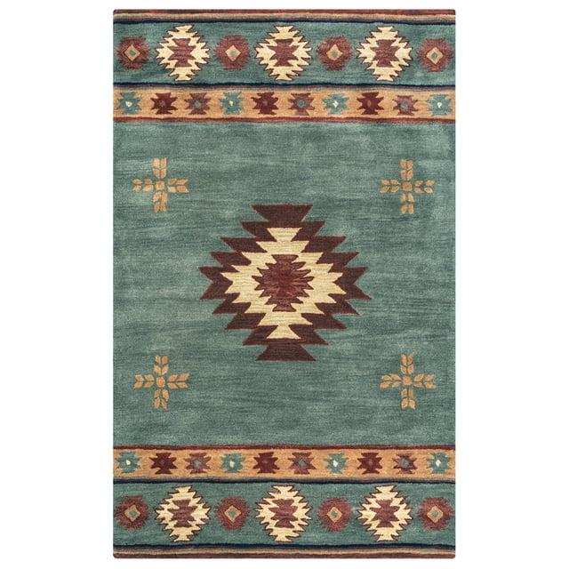 Tyngsborough Southwestern Handmade Tufted Wool Gray Area Rug
