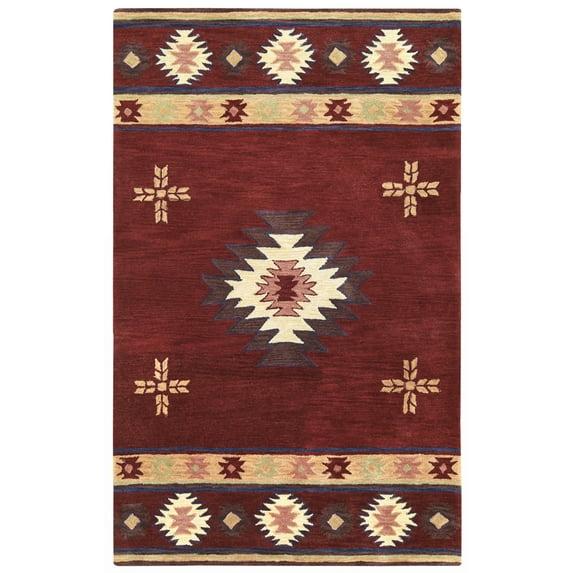 Alora Decor 9'x12' Ryder Southwest Rectangle Area Rug Burgundy