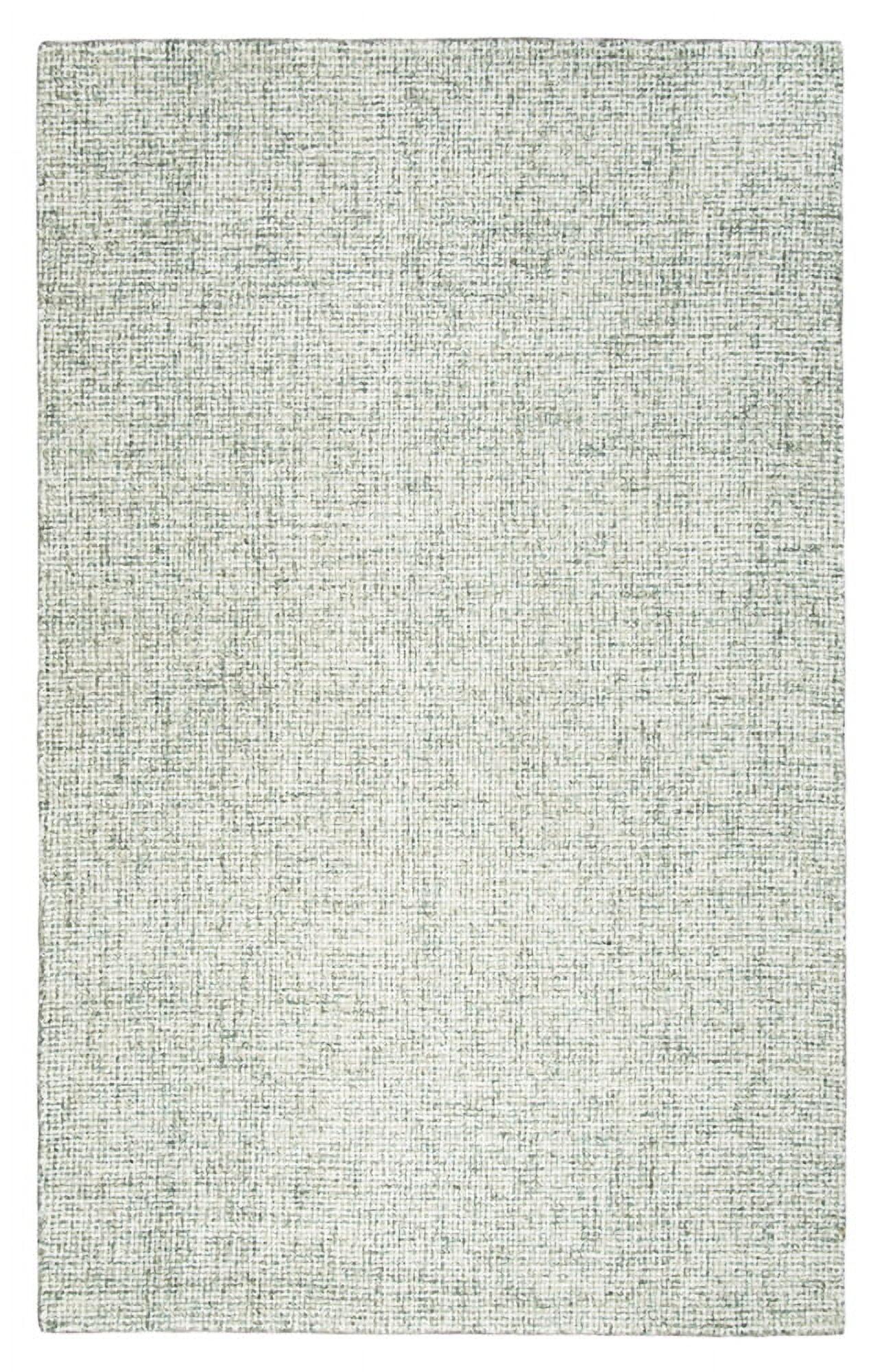 Britley Handmade Tufted Wool Area Rug in Light Green/Ivory