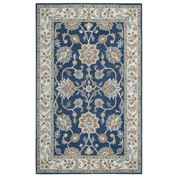 Onca Oriental Handmade Tufted Wool Blue Area Rug