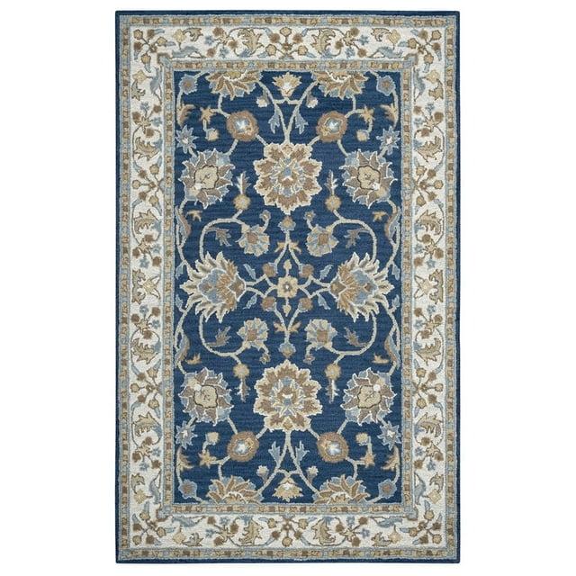 Onca Oriental Handmade Tufted Wool Blue Area Rug