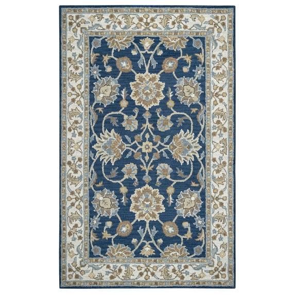 Onca Oriental Handmade Tufted Wool Blue Area Rug