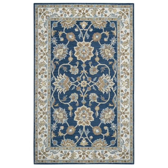 Onca Oriental Handmade Tufted Wool Blue Area Rug