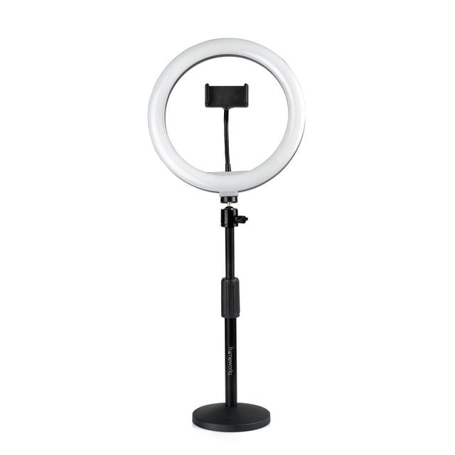 Gator 10" LED Desktop Ring Light Stand With Phone Holder and Compact Weighted Base