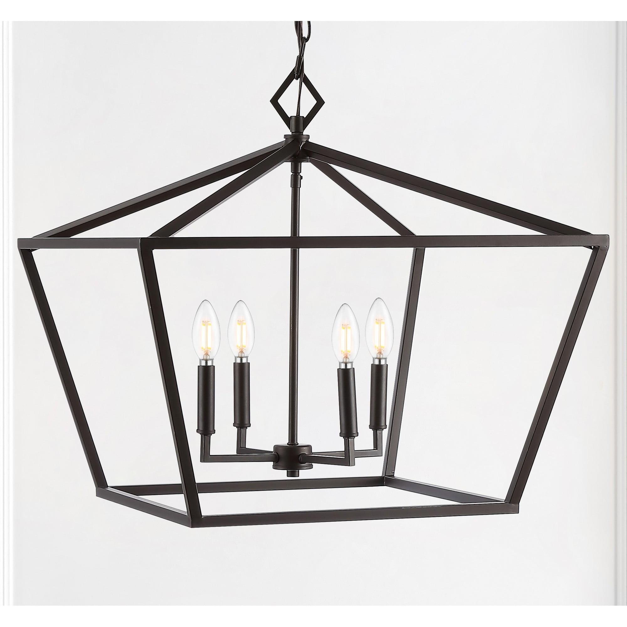 Gatsby 23" 4-Light Adjustable Iron Rustic Glam LED Pendant, Oil Rubbed Bronze
