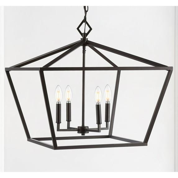 Gatsby 23" 4-Light Adjustable Iron Rustic Glam LED Pendant, Oil Rubbed Bronze
