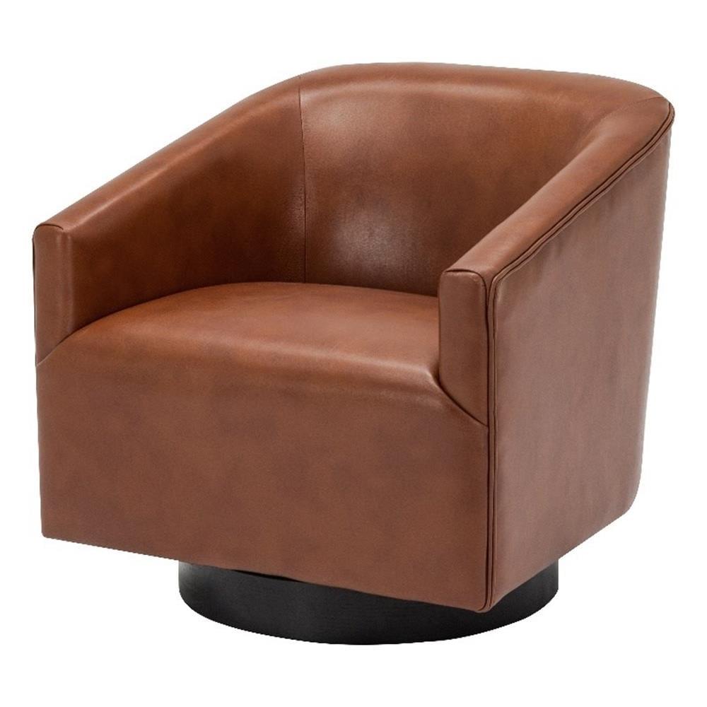 Comfort Pointe Gaven Wood Base Swivel Accent Chair