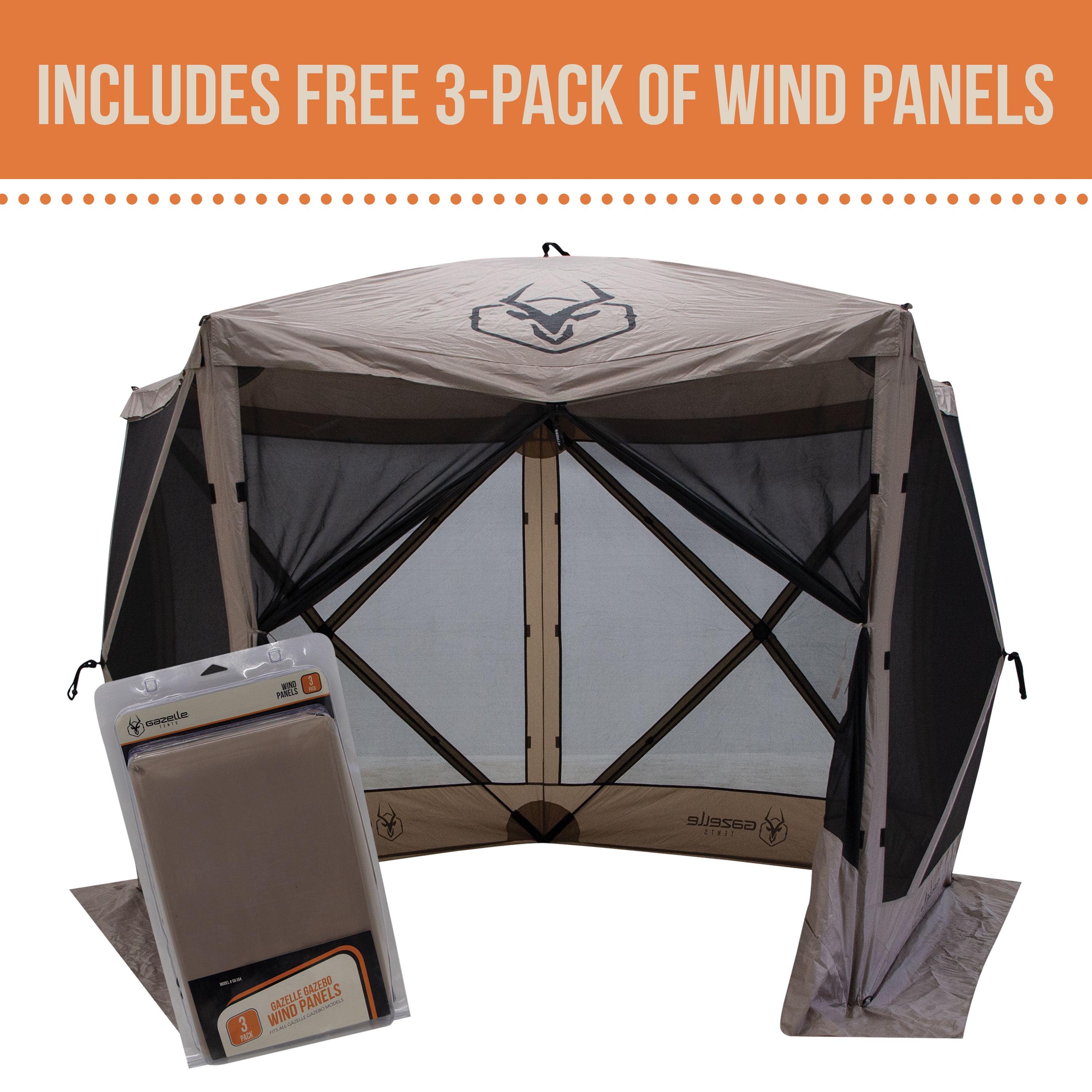 Desert Sand 5-Sided Pop-Up Portable Gazebo with Wind Panels