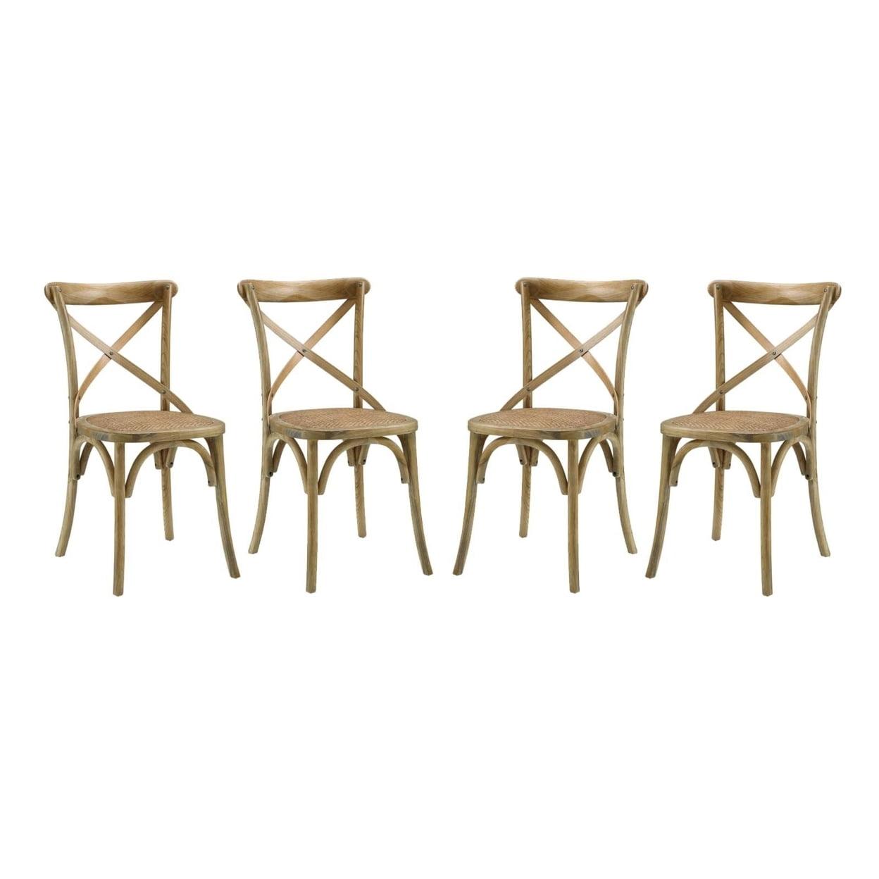 Gear Dining Side Chair Set of 4Natural