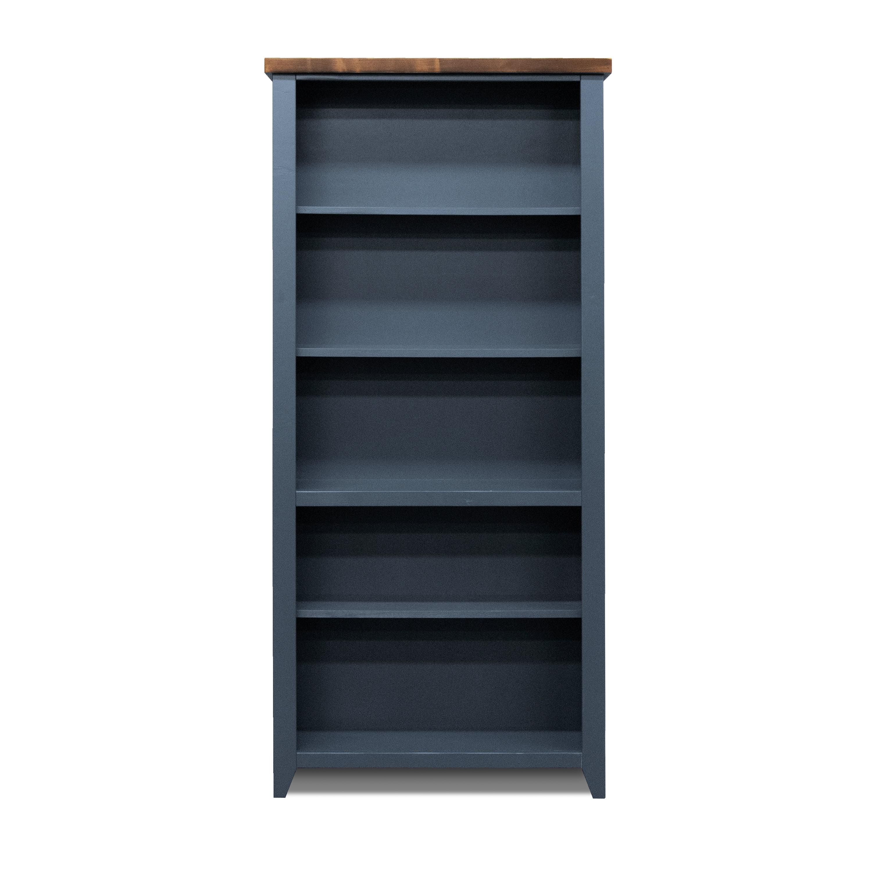 Nantucket 72" Blue and Brown Adjustable Wood Bookcase