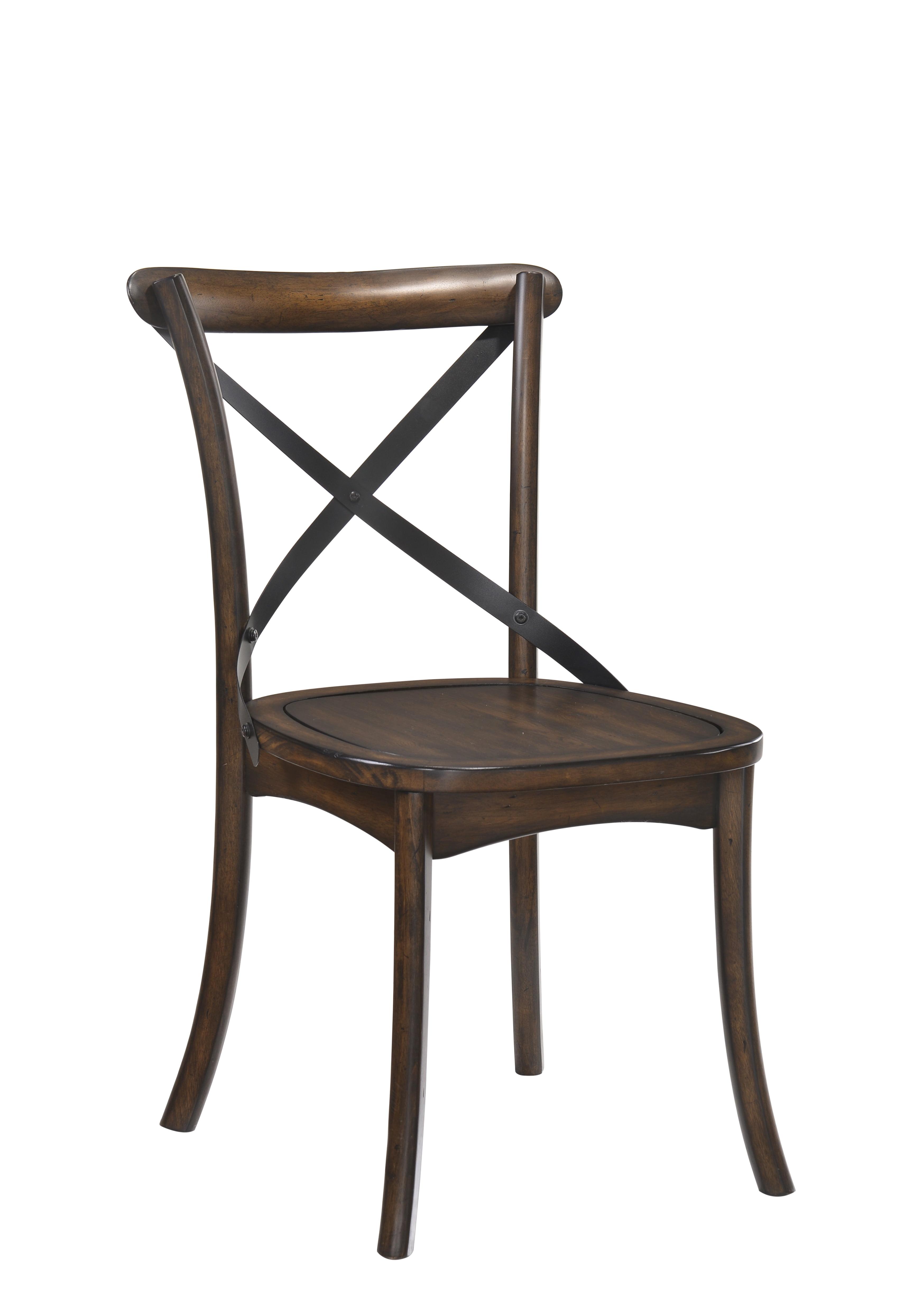 Dark Oak and Black Cross Back Dining Side Chair Set