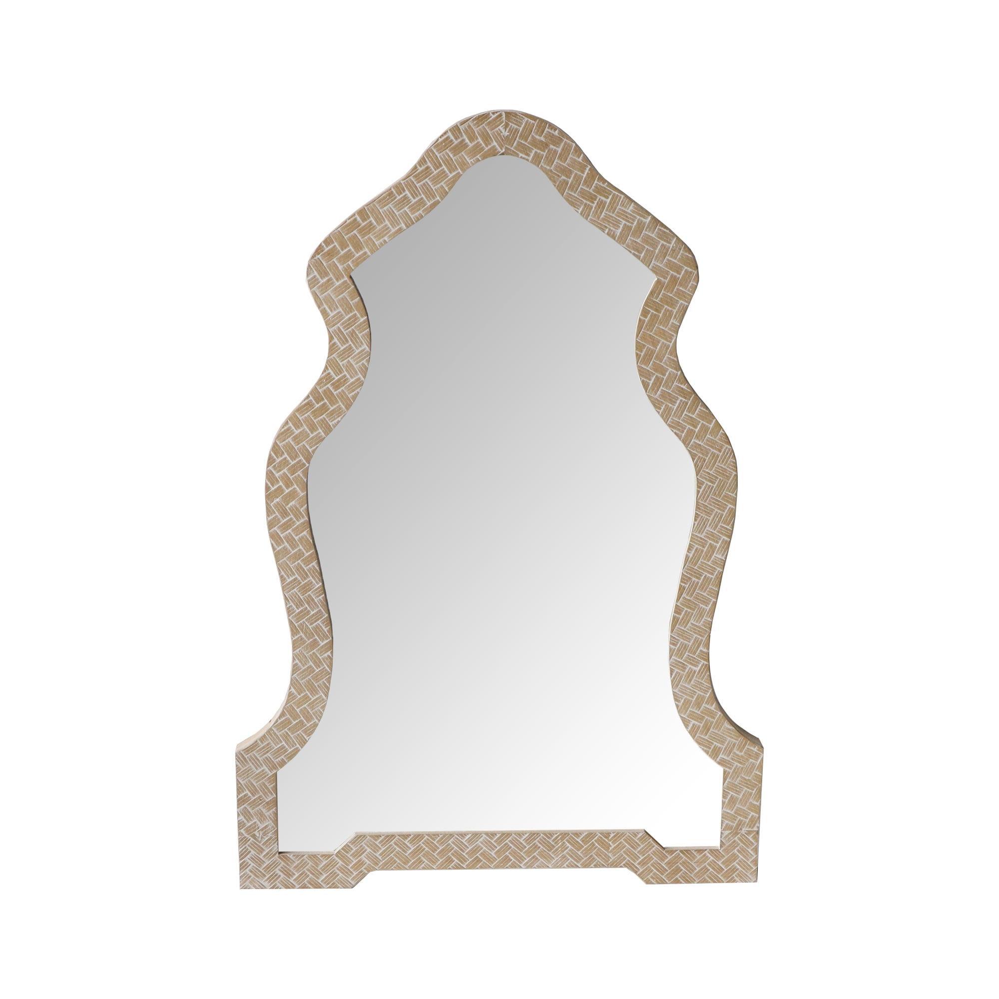 Brown Scalloped Top Geometric Texture Full Length Mirror