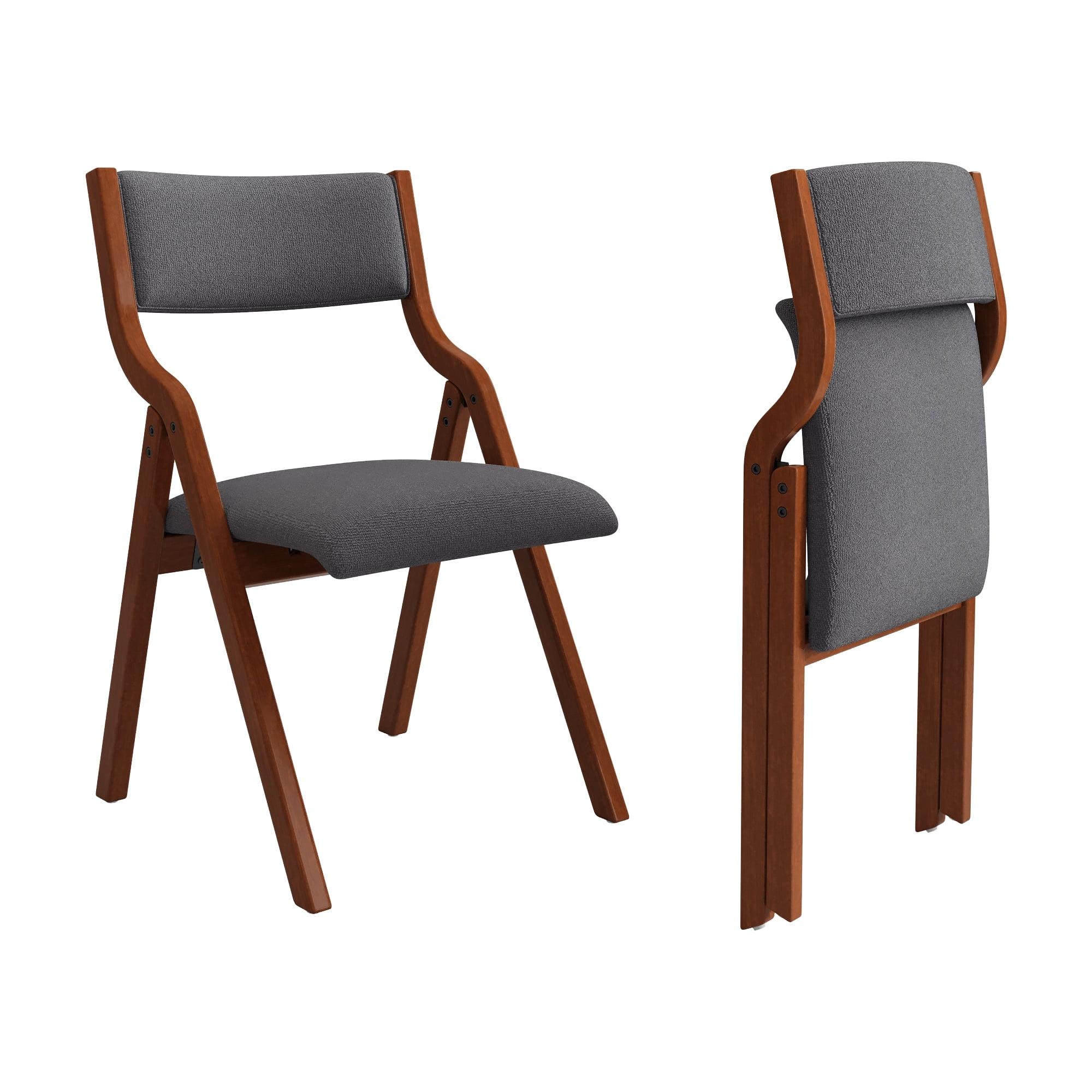 Upholstered folding Dining chair,Set of 2