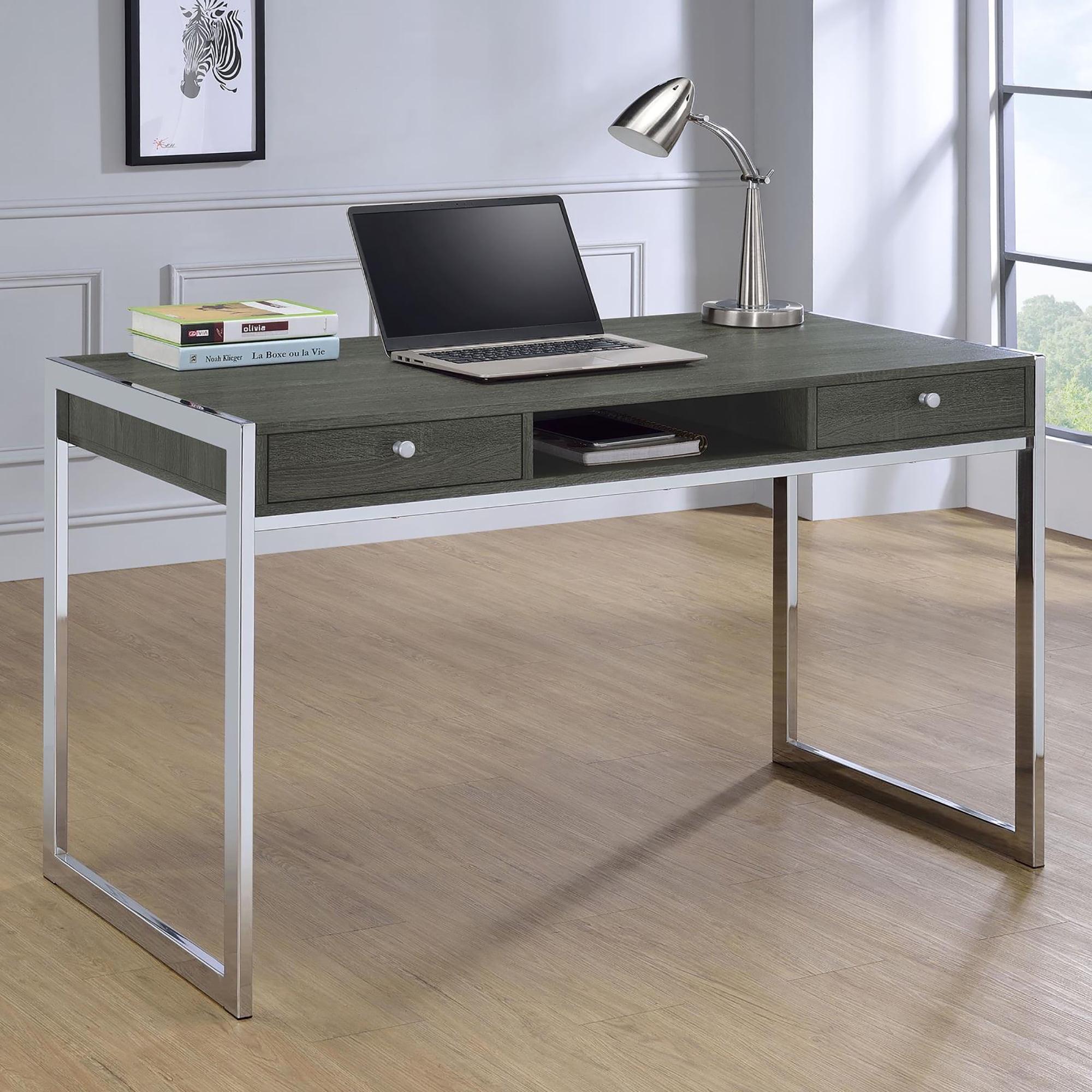 GeeHome Weathered Grey 2-drawer Writing Desk