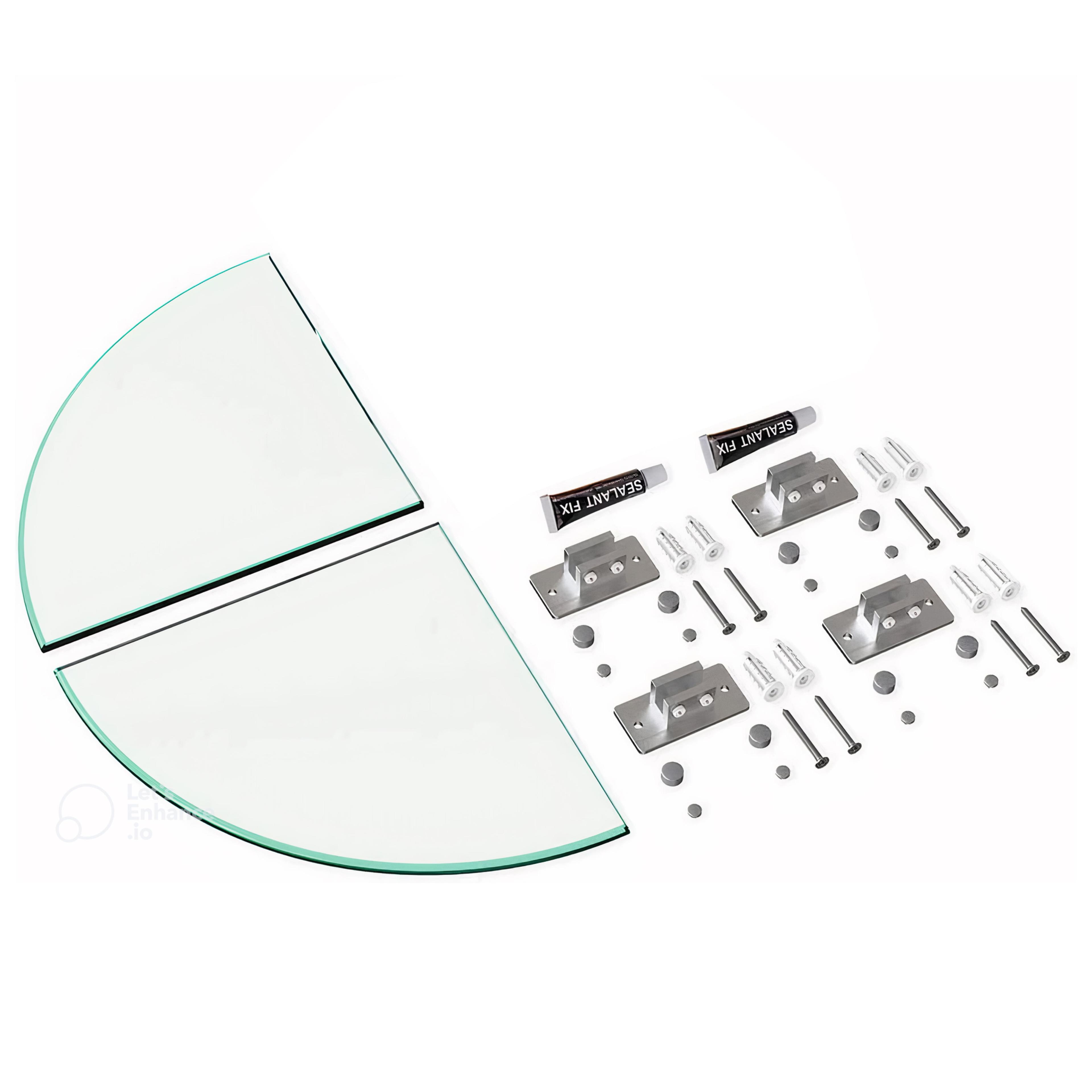 GeekDigg Glass Shelf Shower Caddie, 2-Pack Clear