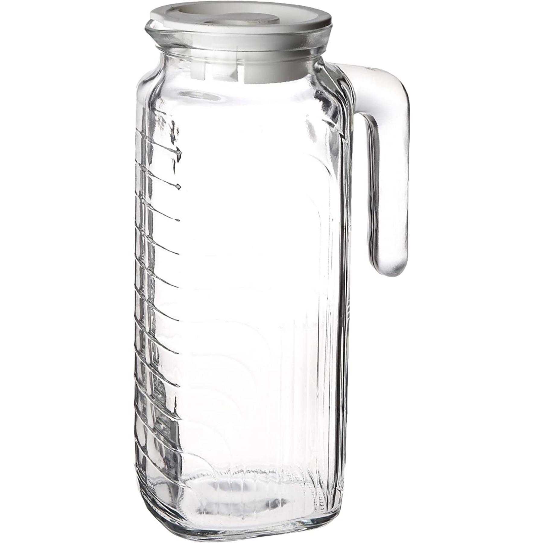 Bormioli Rocco Gelo Glass Jug/Pitcher with Lid, 41-Ounce