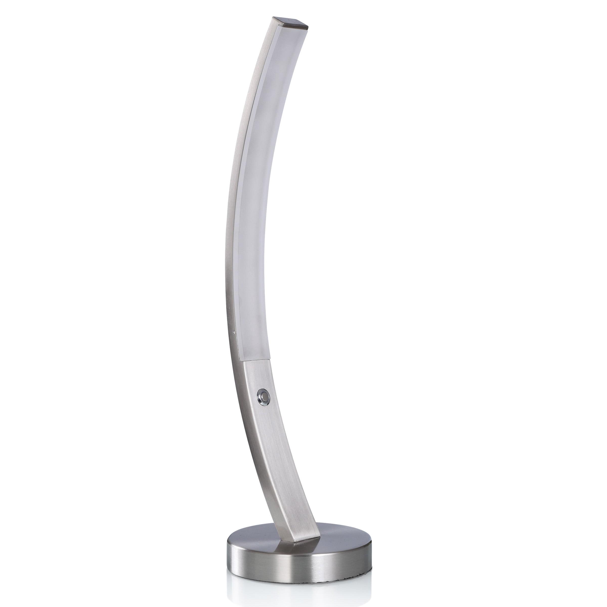 Arcadia 24" Silver Arc LED Desk Lamp with Brushed Steel Finish