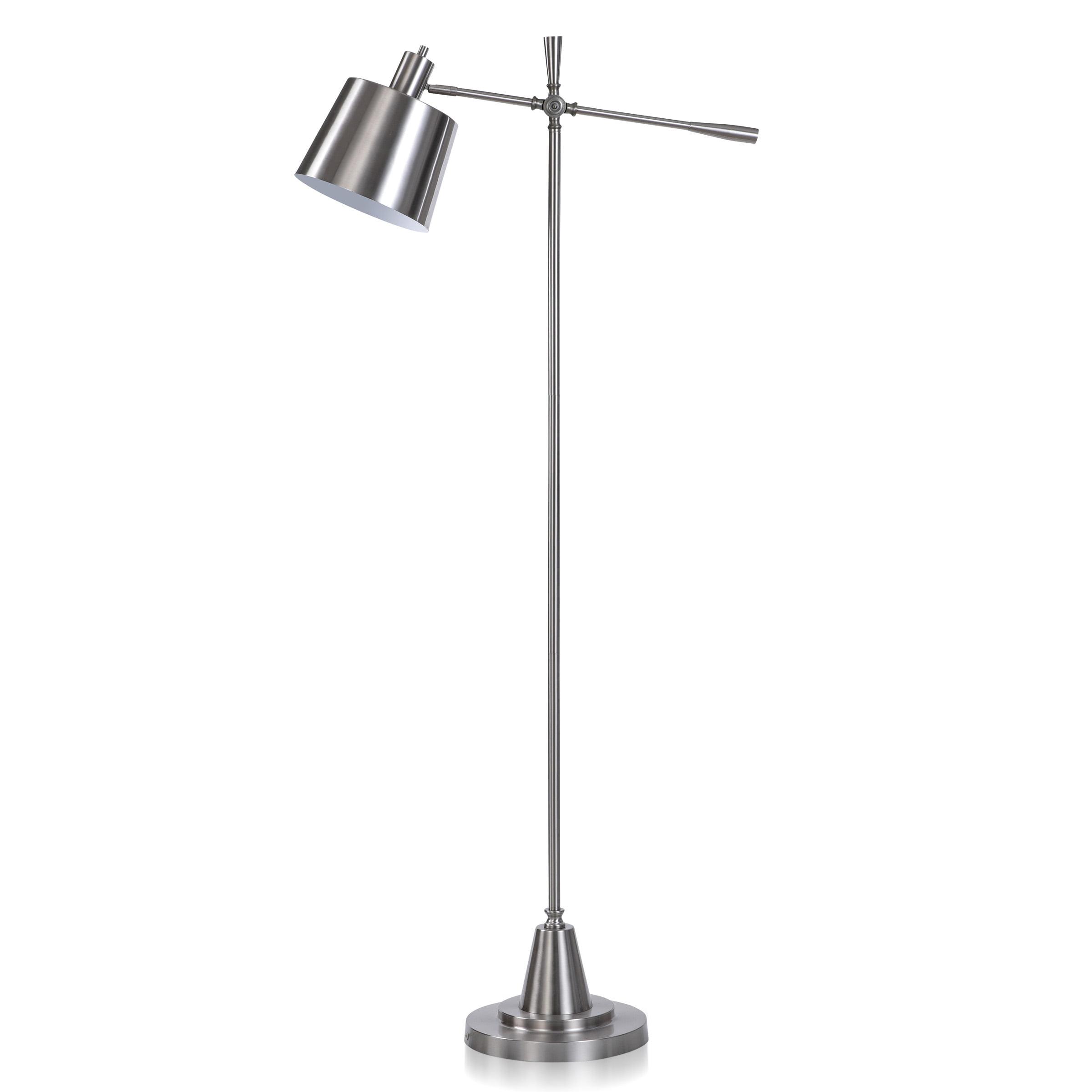 Gemma 24" Adjustable Steel Task Floor Lamp in Brushed Silver